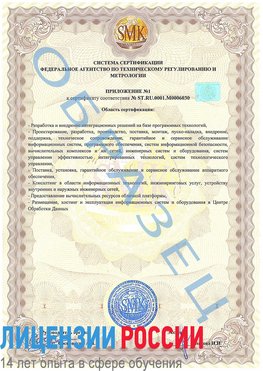 Образец сертификата соответствия (приложение) Балашов Сертификат ISO 27001