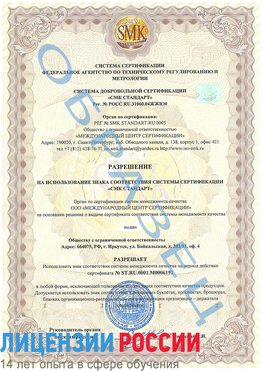 Образец разрешение Балашов Сертификат ISO 50001